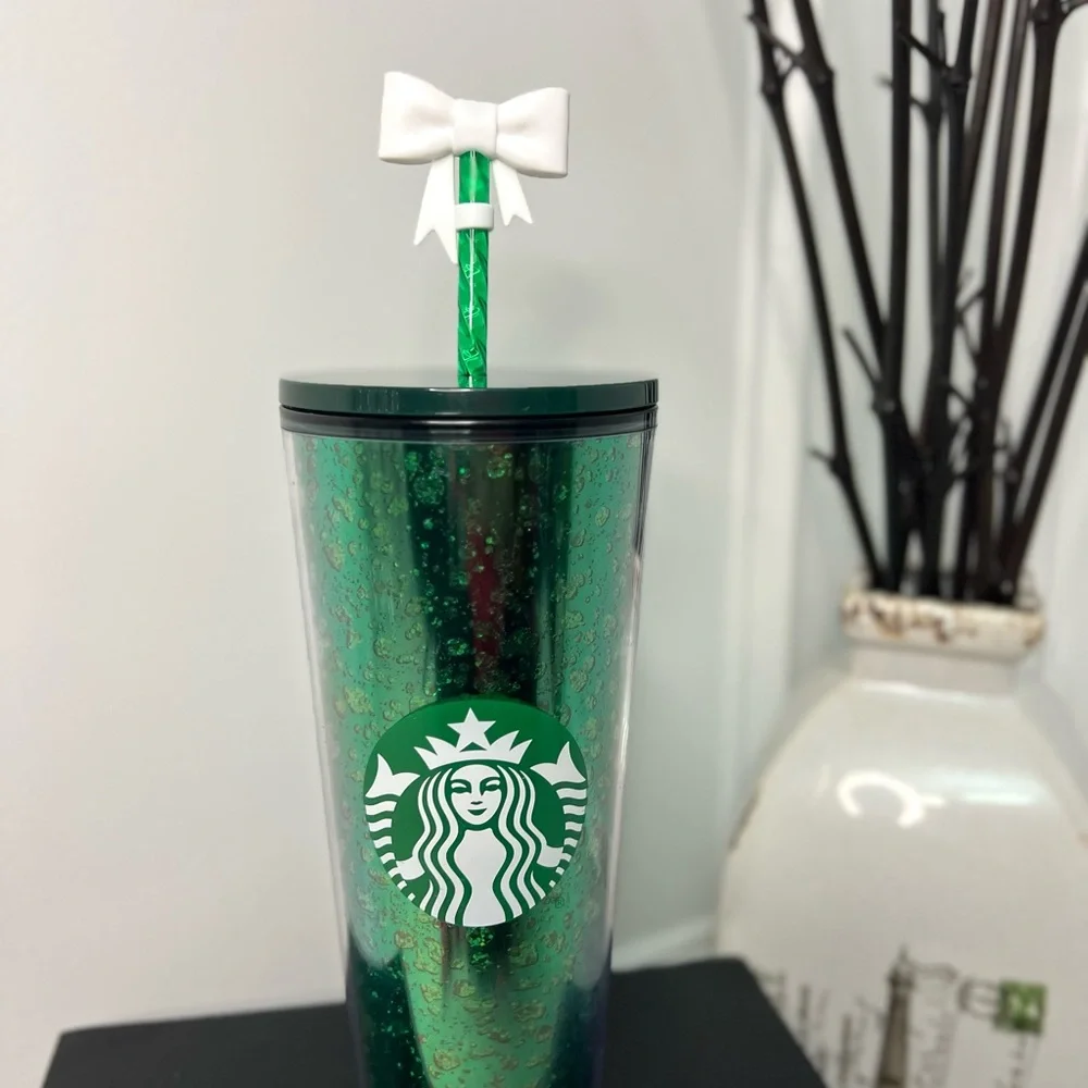 Starbucks 2019 Holiday Season Mercury Glitter Green Venti Tumbler 24 OZ